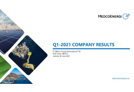 MedcoEnergi Investor 1Q21 Presentation